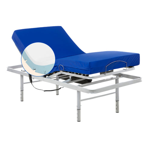 Pack letto ospedaliero regolabile in altezza con materasso viscoelastico Professional V3