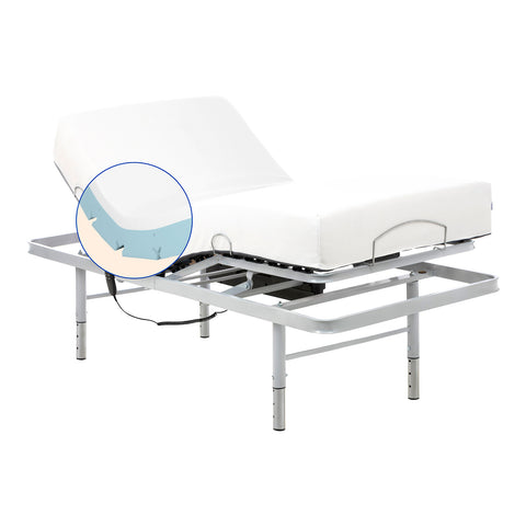 Pack Cama Articulada regulable en altura con Colchón Viscoelástico Tencel - 105x190 cm