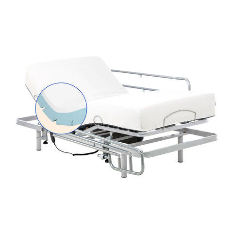 Pack Cama Articulada con Colchón Viscoelástico Tencel (90x190 cm, barandillas)