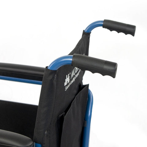 Sedia a rotelle pieghevole con ruote piccole colore blu