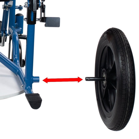 Sedia a rotelle pieghevole con ruote piccole colore blu