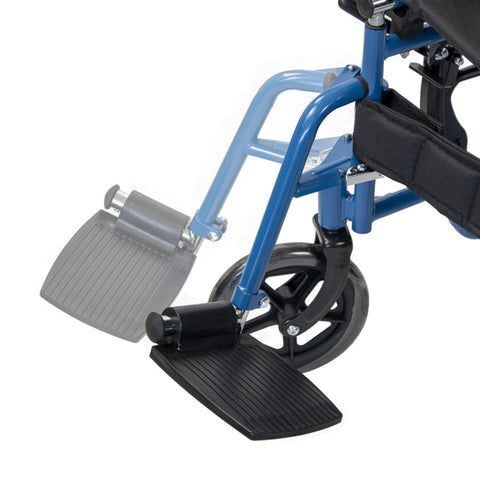 Sedia a rotelle pieghevole con ruote piccole colore blu