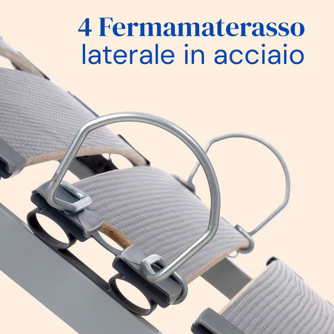 Letto ortopedico elettrico  | Telecomando Wireless |  Piedi regolabili | Sponde letto - 90x200 cm