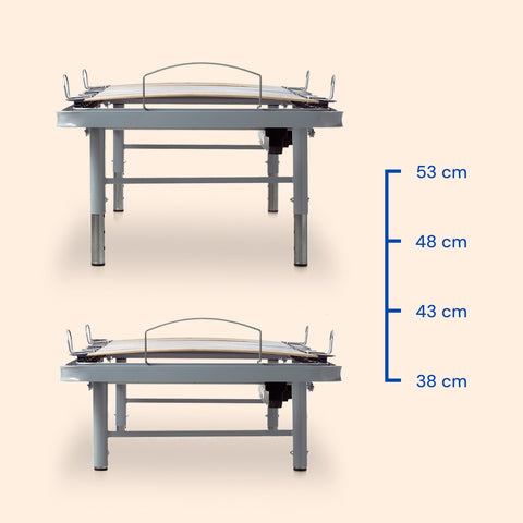 Letto ospedaliero con gambe regolabili, materasso sanitario e sponde letto - 90x200 cm