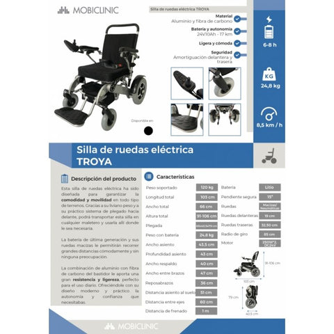 Sedia a rotelle elettrica pieghevole Troya